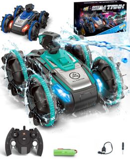 Remote-Control Car RC Boat with Water Spray Light-Up Stunt Truck