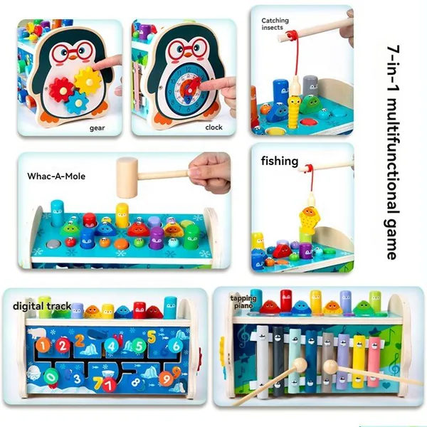 CHT-340998 Montessori Toddler Busy Action Board Wooden Educational Toys