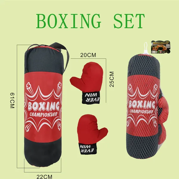 CHT-304655-CPS304660 Indoor Outdoor Sport Toy Boxing Bag and Gloves Boxing Set Su