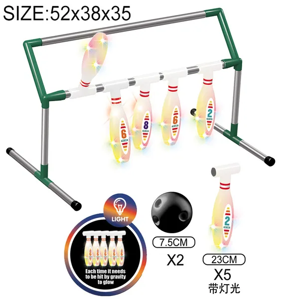CHT-304613 Kids Bowling Racks Set Indoor and Outdoor Games With Light-u