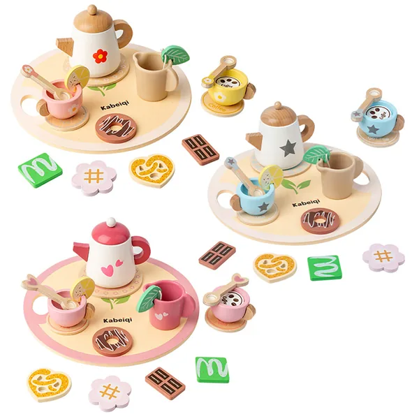 CHT-308811 NEW Wooden Pretend Play Toy Afternoon Tea Party Set for Kids