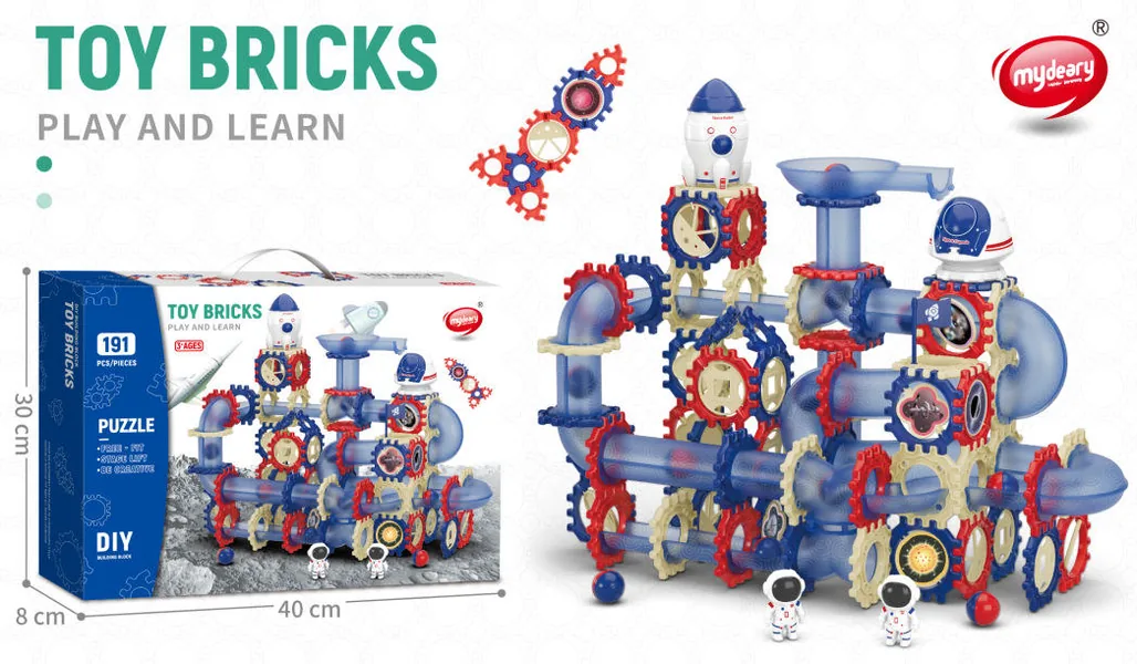 CHT-305375-CPS305333 DIY STEM Educational Building Blocks Marble Run Maze Race Tr