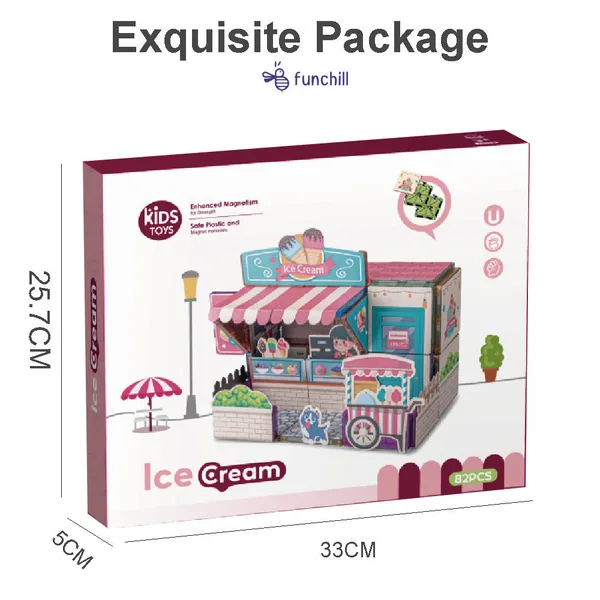 CHT-331636 Children's 3D Three-dimensional DIY Dessert Hut Building Mag
