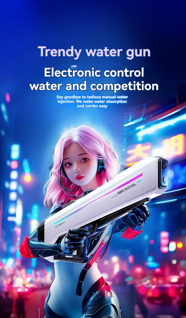 CHT-302889 Electric Water Gun for Kids Automatic Water Gun with Light-u