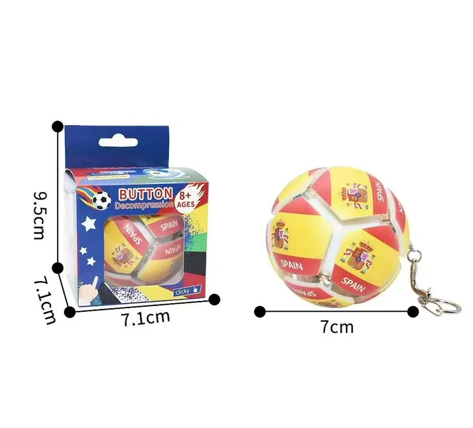 Button Decompression Football ABS Push Toy