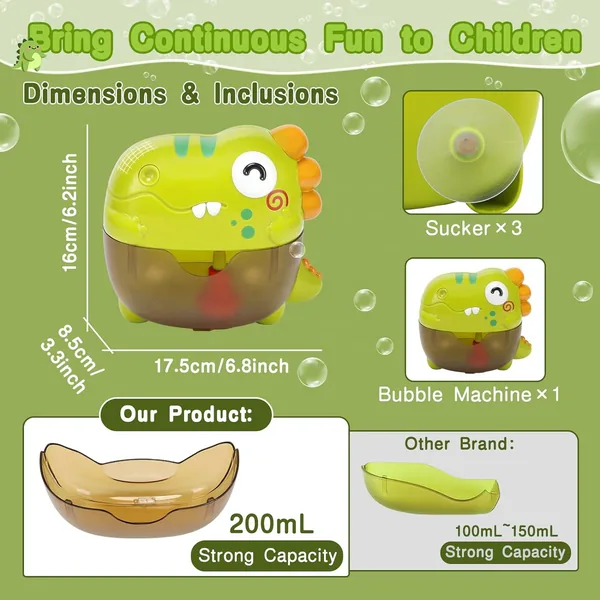 CHT-290626 Baby Bath Toys Cartoon Dinosaur Music Soap Blowing Bubble Ma