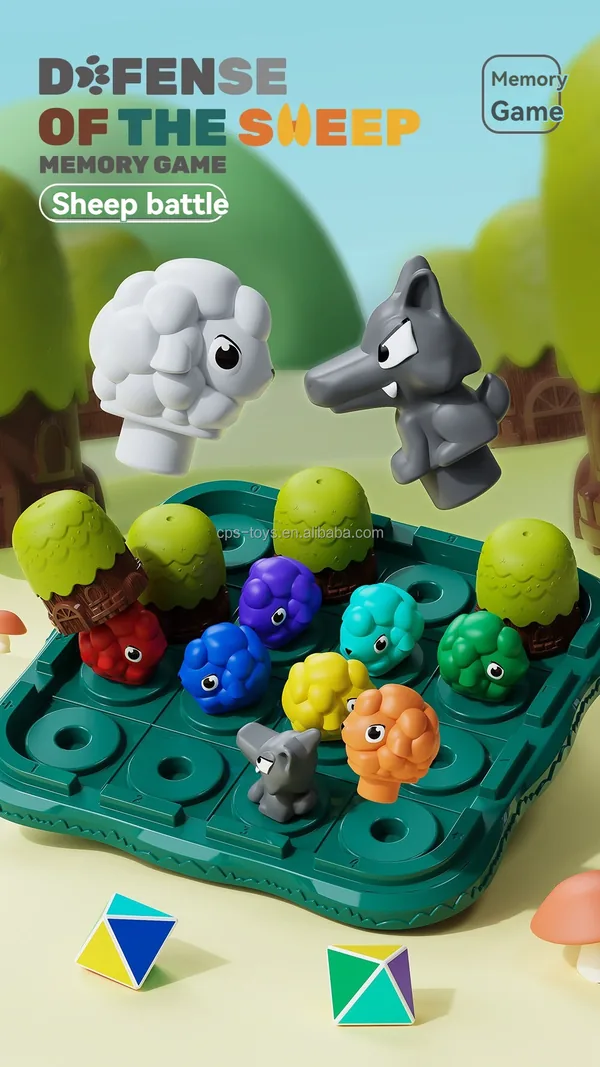 CHT-312955-CPS312954 Sheep Wolf Toy Memory Game STEM Board Game for 5 7 Years Old
