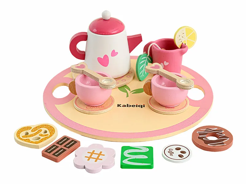 CHT-308811 NEW Wooden Pretend Play Toy Afternoon Tea Party Set for Kids