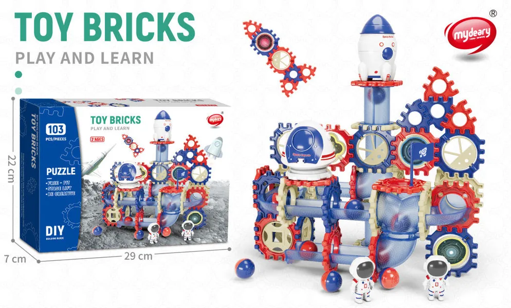 CHT-305375-CPS305333 DIY STEM Educational Building Blocks Marble Run Maze Race Tr