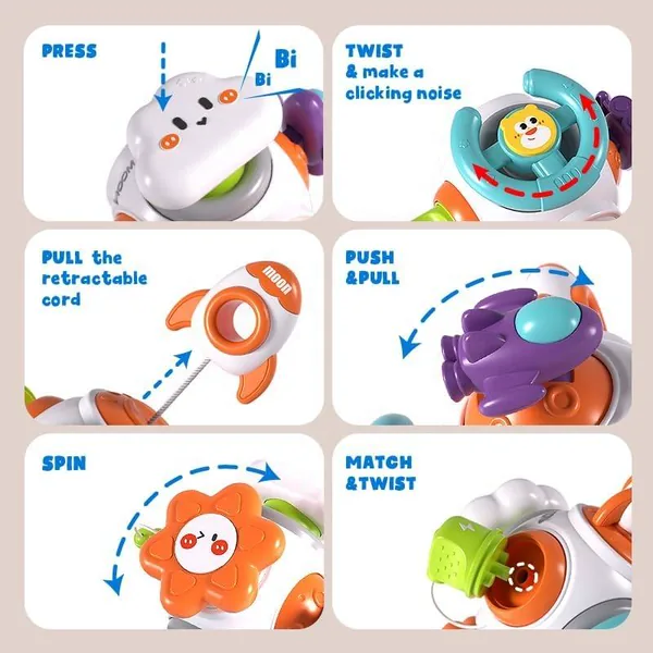 TL2022 Montessori Toys for Baby Sensory Learning Resources Car Acti