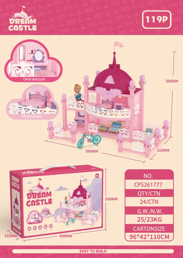 CHT-261768 DIY Miniature Wooden Furniture Play Set for Kids Little Girl