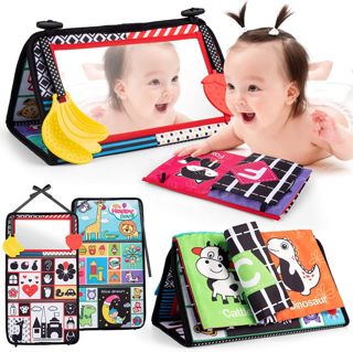 High Contrast Black and White Tummy Time Floor Mirror