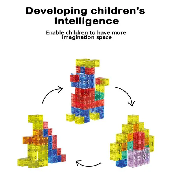 CHT-296539 32pcs Digit Blocks STEM Learning Toys Translucent Magnetics