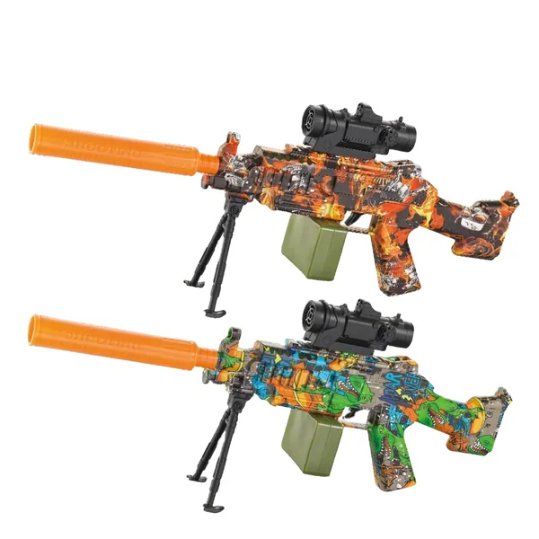 CHT-308569 Automatic Electric Soft Bullet Gun M249 Plastic Water Gun wi