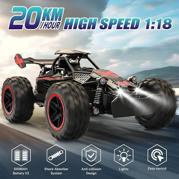 UNRESOLVED-1601527275835 Remote Control Car 1/18 High Speed RC Car for Kids 20KM/H RC
