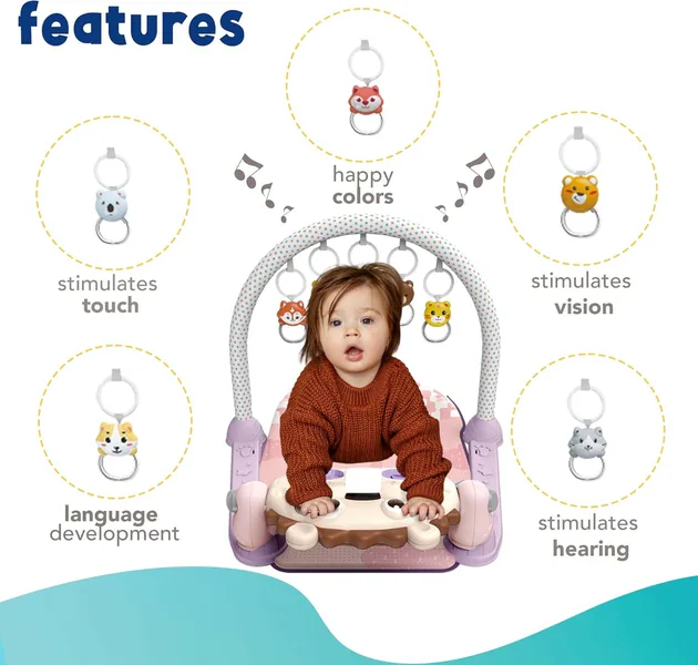 CHT-309181 NEW Tummy Time Musical Lion Baby Gym Play Mat Activity Cente