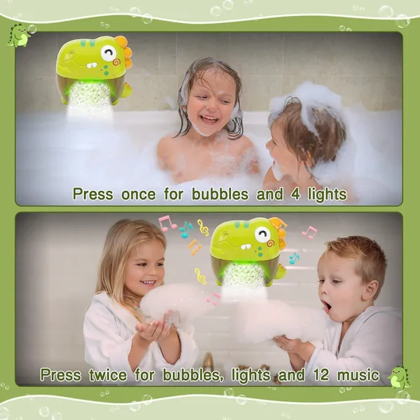 CHT-290626 Baby Bath Toys Cartoon Dinosaur Music Soap Blowing Bubble Ma