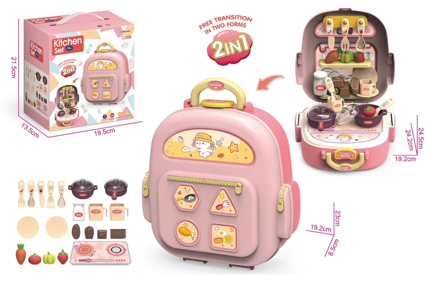 CHT-283799 Kids 2 in 1 Kitchen Food Set Pretend Play Toy Doctors Orname