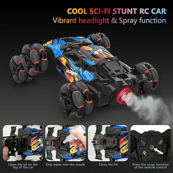 CHT-306028 6WD RC Drift Stunt Car with Light-Up Toys 360 Rotating Spray