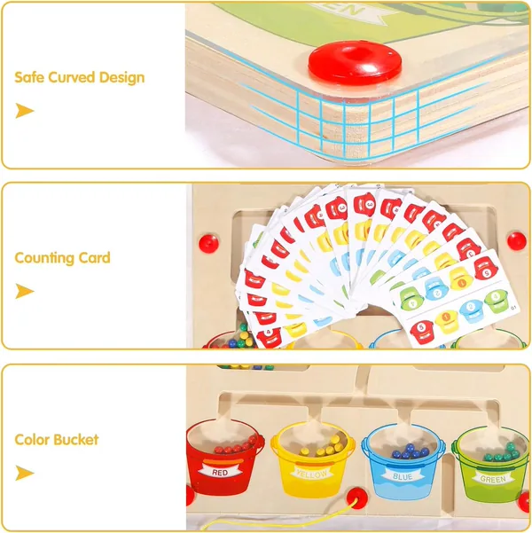 UNRESOLVED-1600954115079 Magnetic Color and Number Maze Wooden Montessori Toys for Ki