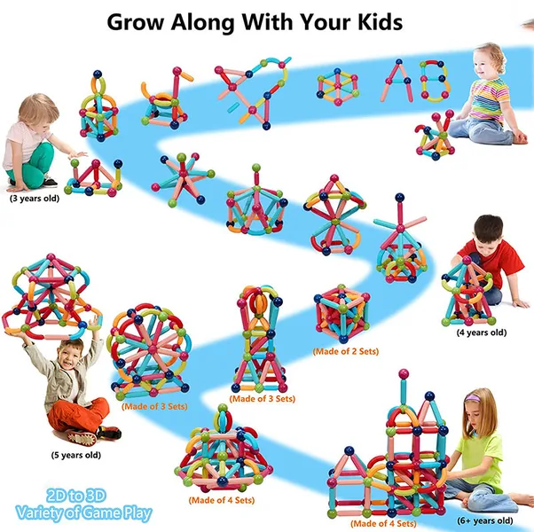 CHT-261608 42PCS Magnetics Sticks and Balls Toys Educational 3D Magneti