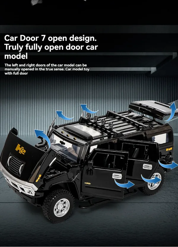 CHT-301047 1:24 Scale Diecast Toys HUMMER Car Toys Metal Model Collecti
