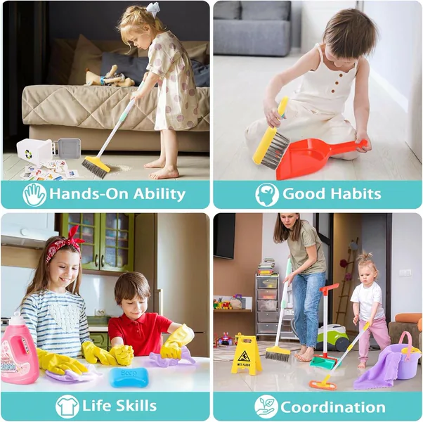 CHT-266426 14 Pcs Cleaning Set Pretend Play Toy Toddler Cleaning Set In