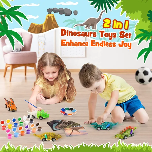CHT-268950 Dinosaur Toys for Kids 2 in 1 Dinosaurs Painting Kits and Pu