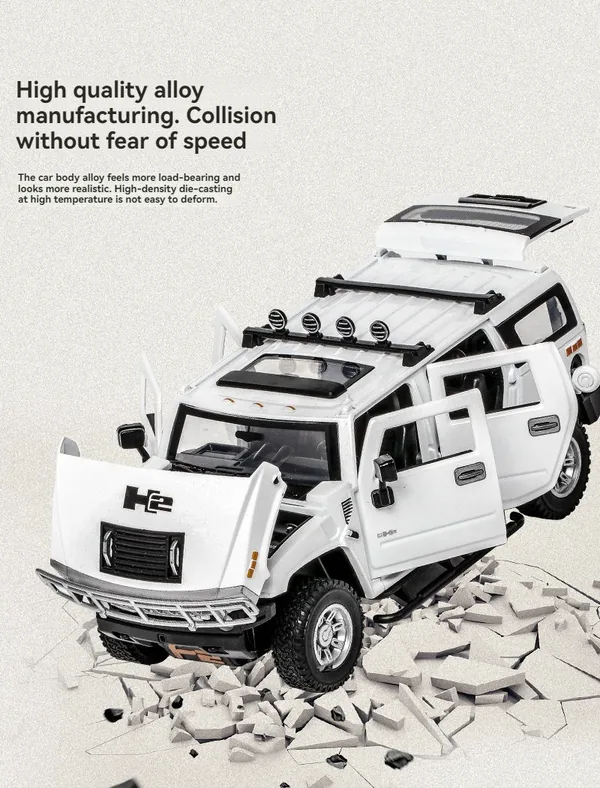 CHT-301047 1:24 Scale Diecast Toys HUMMER Car Toys Metal Model Collecti