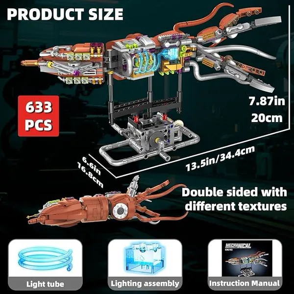 CHT-334125 Educational Toys stem Mechanical Squid Building Set with Lig