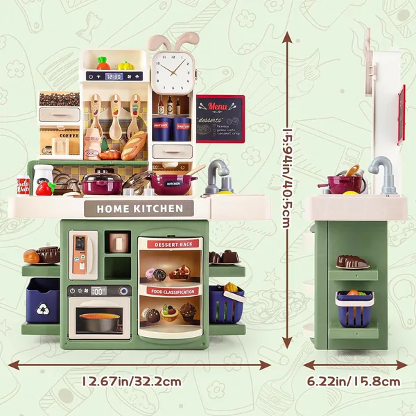CHT-283809 Kitchen Set Toy with Realistic Steam and Light-up Toys Prete