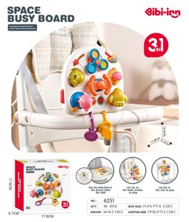 Space Busy Board 3-in-1 Sensory Toy with Buckles