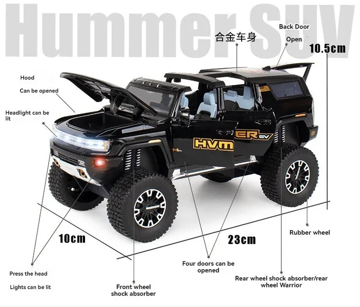CHT-301046 Big Off-roads Wheel Diecast Toys Car HUMMER Metal Model Coll