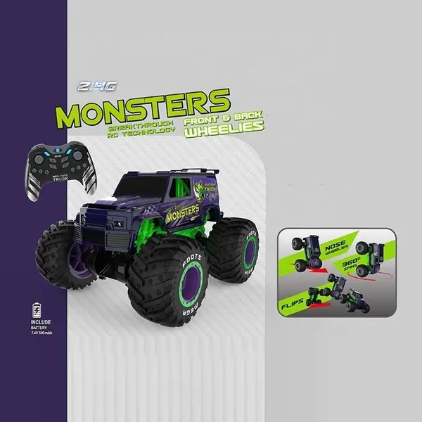 CHT-290347 New Latest 2.4G Standing Stunt RC Car 360 Rotating 1/10 Scal