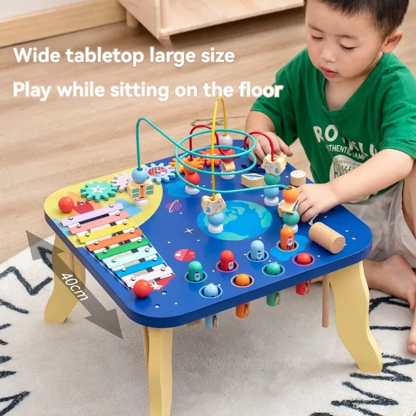 CHT-305229 5 in 1 Multi-functional Busy Board Montessori Wooden Table S