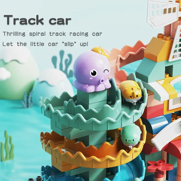CHT-262869 Kids Large Particle Building Blocks Octopus Track Windmill R