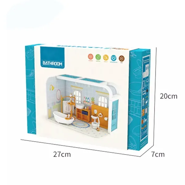 CHT-260999 Kids Educational Toys DIY Bathroom Cottage 3D Furniture Bath