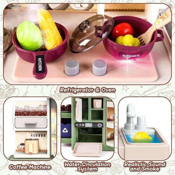 CHT-283809 Kitchen Set Toy with Realistic Steam and Light-up Toys Prete