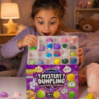 Mystery Dumpling Fidget Squishy Blind Box Countdown Calendar Gift Set