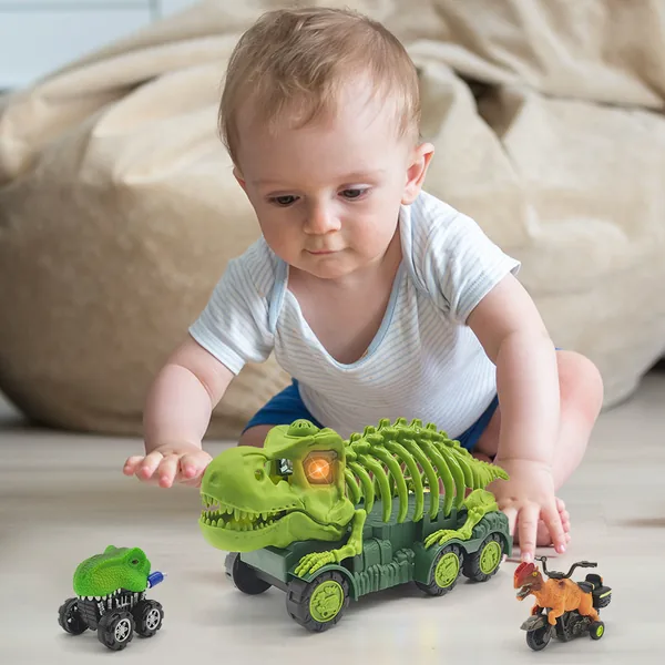 CHT-271351 Portable Pull Back Dinosaur Car Storage Toy Carrier With Lig