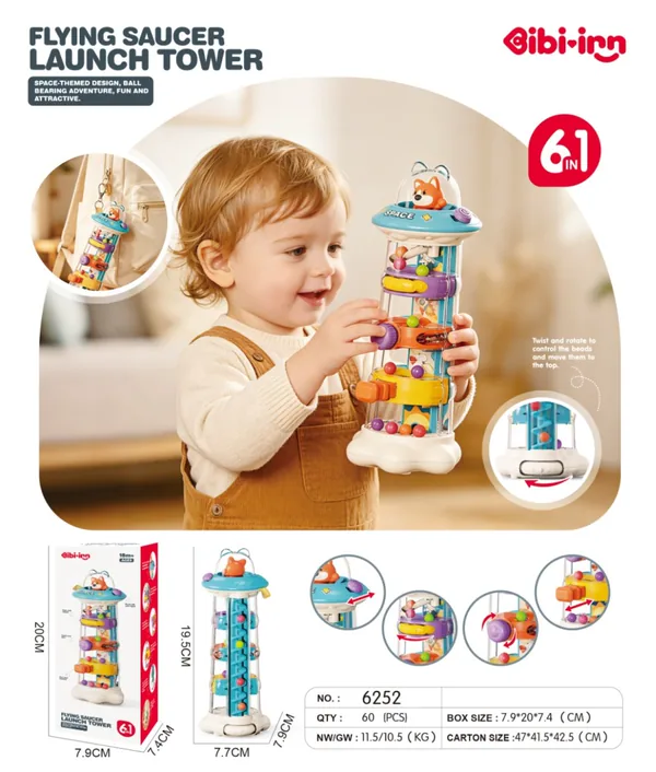 CHT-350983 UFO Flying Disc Launch Tower Challenge Toy