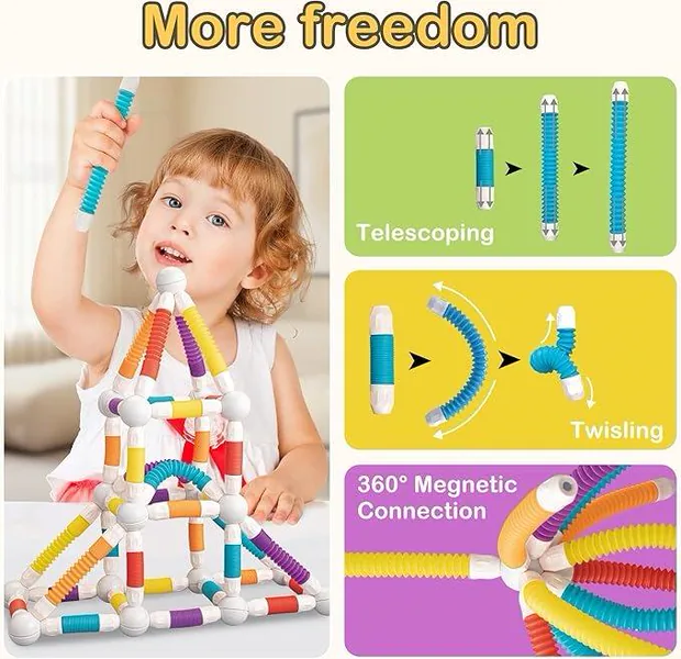 CHT-331628 45PCS Retractable Magnetics Sticks Building Toy Set-Flexible