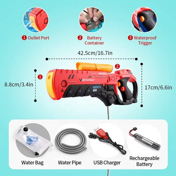 CHT-273128 Electric Water Gun with Backpack Modes Large Battery Powered