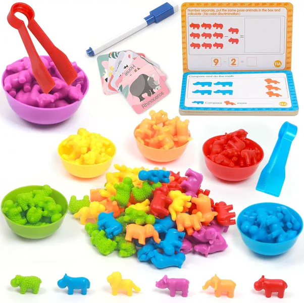 CHT-281858 Montessori Kids Counting Toys Color Matching Letter Game Fun