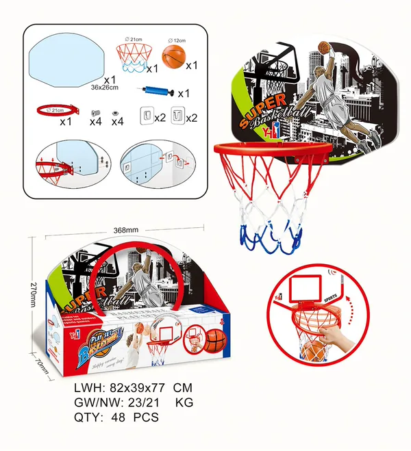 CHT-303674-CPS303680 Portable Plastic Basketball Hoop Board & Stand for Kids-Indo