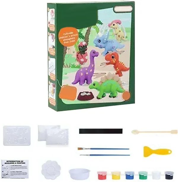 CHT-307400 DIY Dinosaur Painting Kit for Kids Plaster Painting Figurine