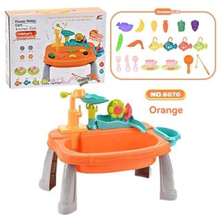 Children Kitchen Toy Family Pretend Play Water Table Fishing Game