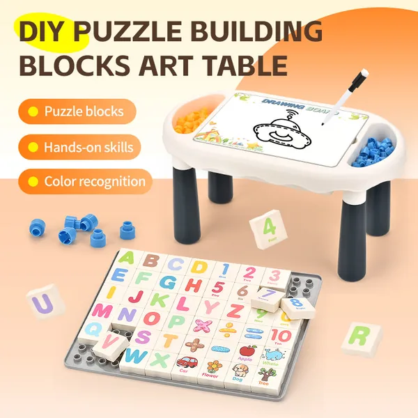 CHT-309267 2 in 1 Multi-function Drawing Board Building Blocks Table Ch