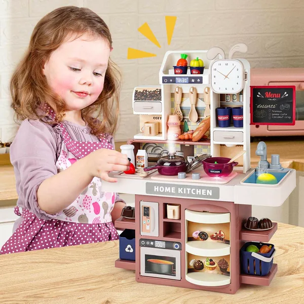 CHT-283809 Kitchen Set Toy with Realistic Steam and Light-up Toys Prete