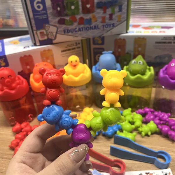 CHT-312865-CPS312864-CPS312863 Color Sorting Counting Toy Animal Learning Matching Games Mo
